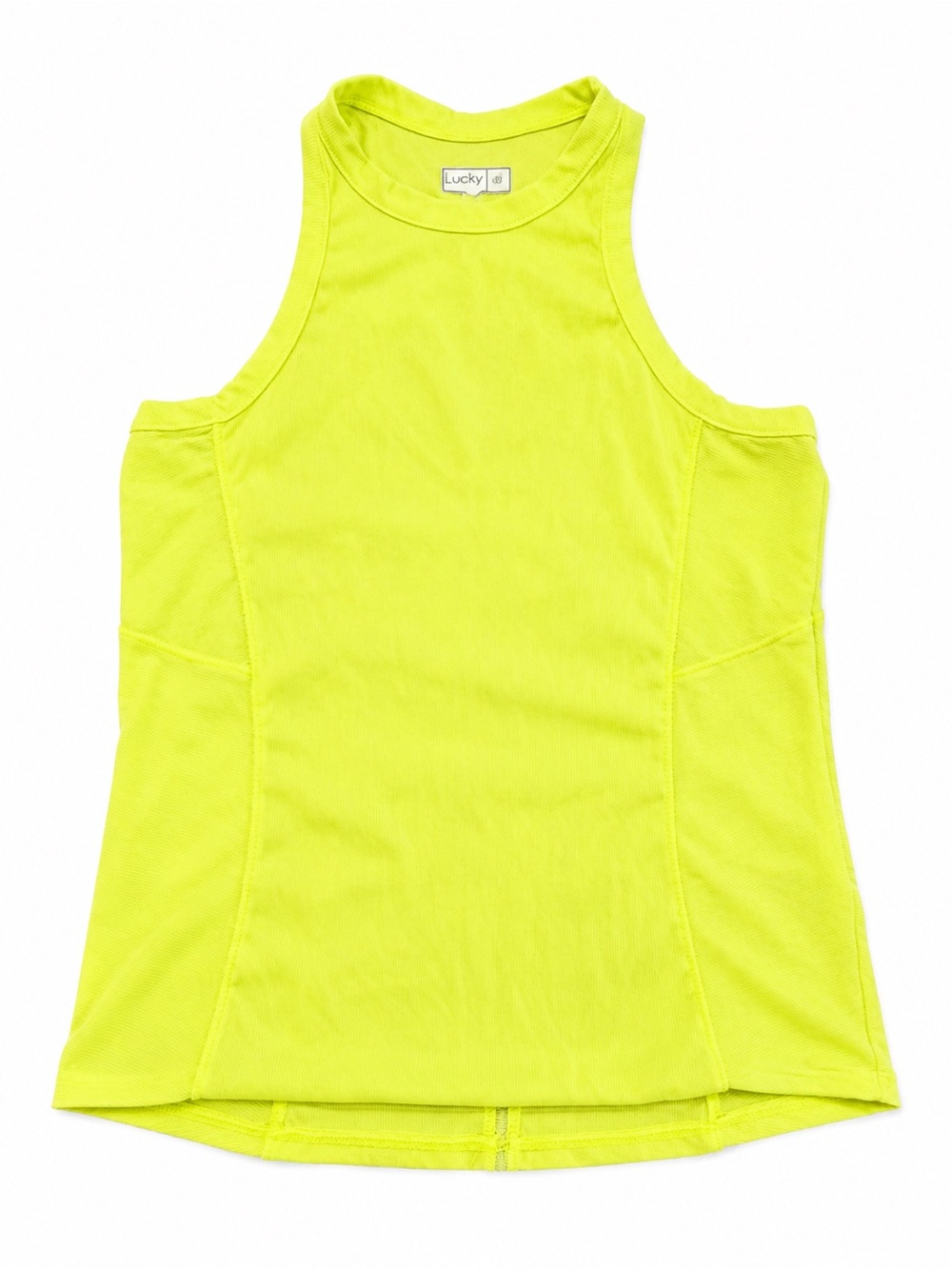 Lucky in Love Neon Yellow Racerback Tank Top